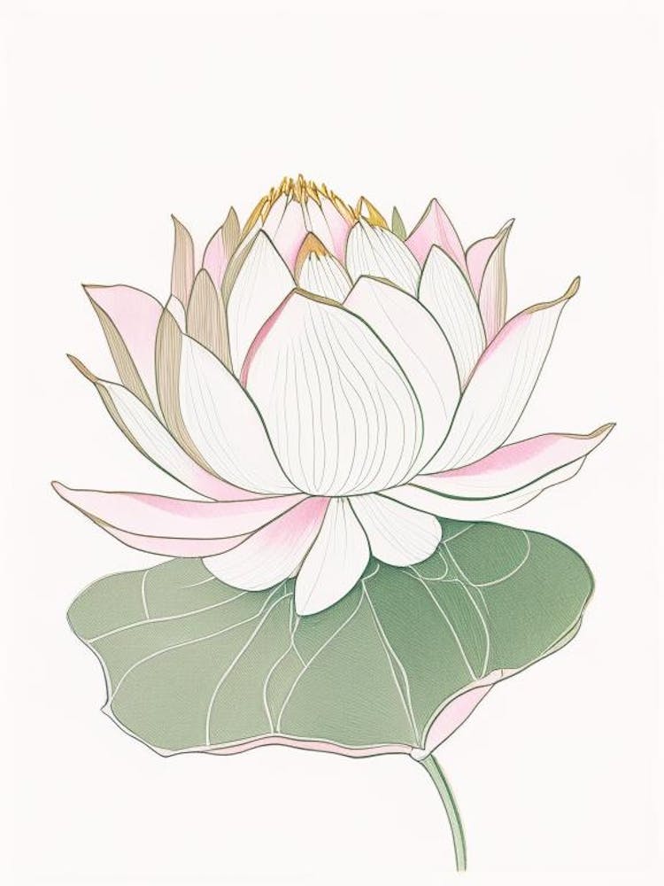 Lotus Flower Pattern Pencil Illustration 5