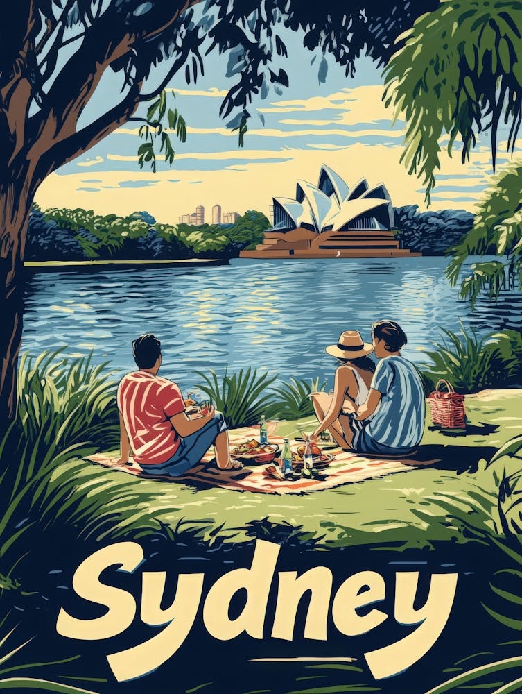 Aihrgdesign A Retro Travel Poster For Sydney