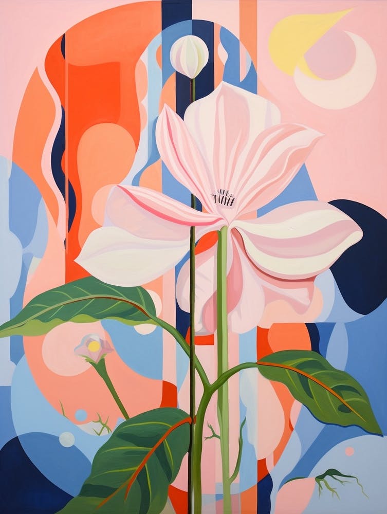 Lily 7 Hilma Af Klint Inspired Pastel Flower Painting