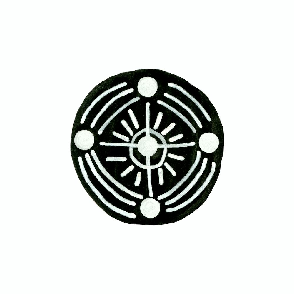 Tribal Ethnic Circles 3 Geometric Black White Copy