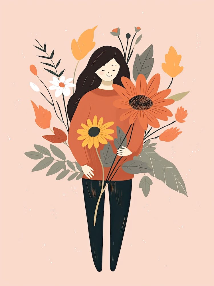 Bloom Body Woman Boho Illustration 7