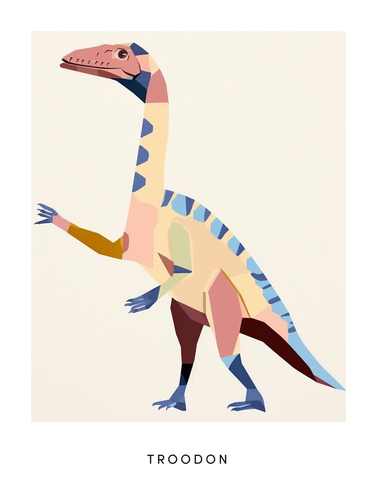 Nursery Dinosaur Art Troodon Poster