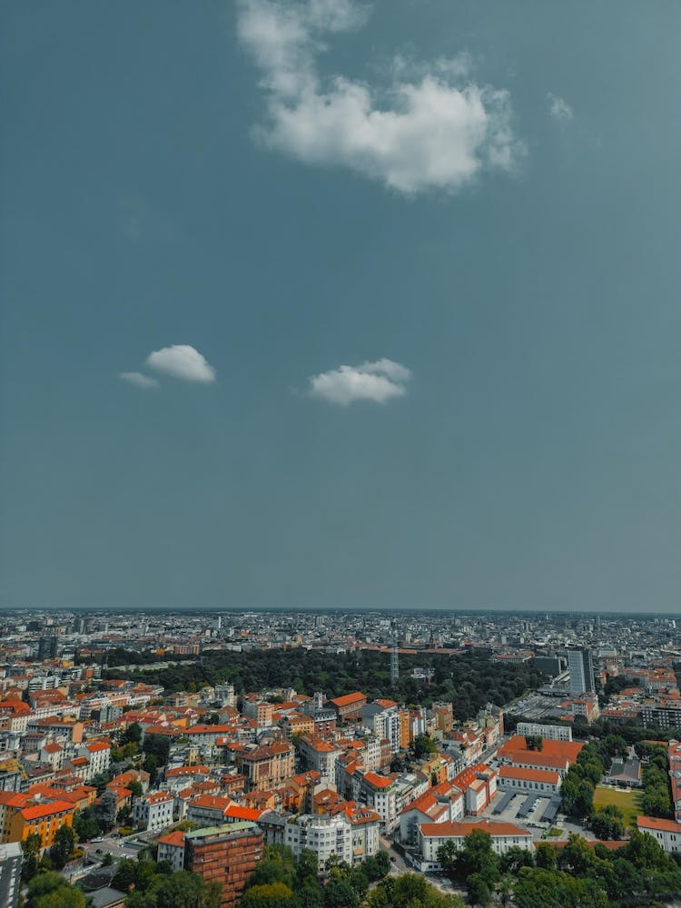 Aerial view Milan city