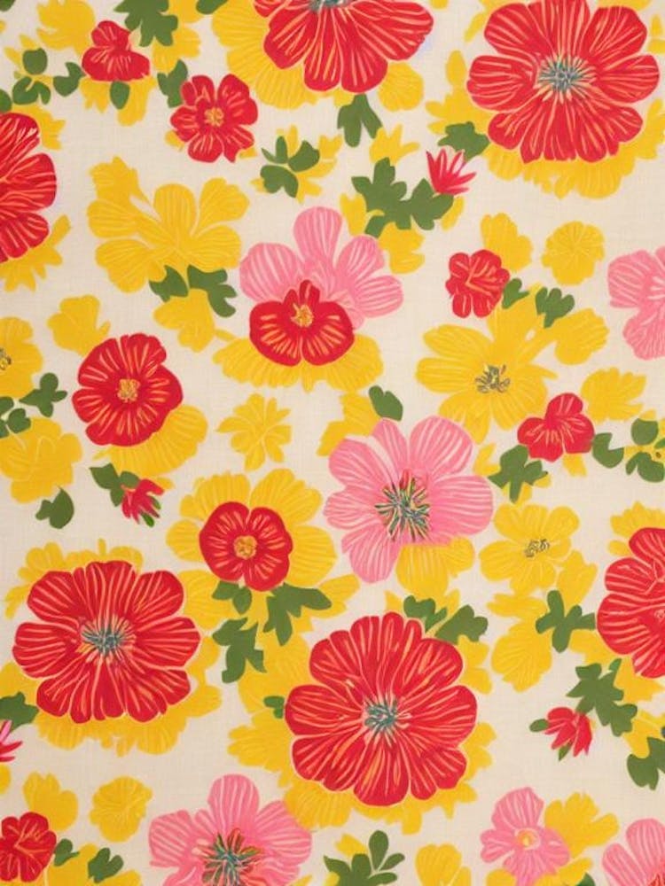 Buttercup Floral Print Retro Pattern1 Flower