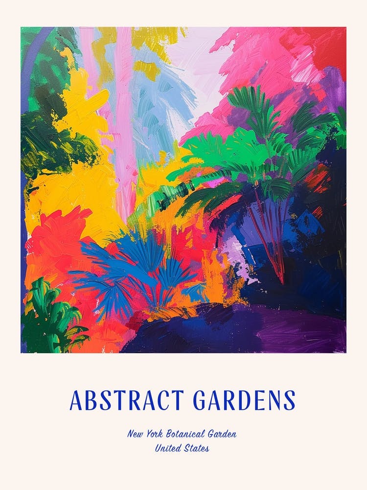 Colourful Gardens New York Botanical Garden Usa 2 Blue Poster