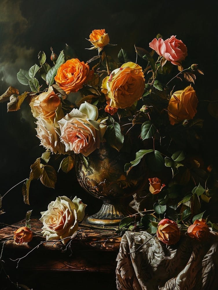 Baroque Floral Still Life Rose 5