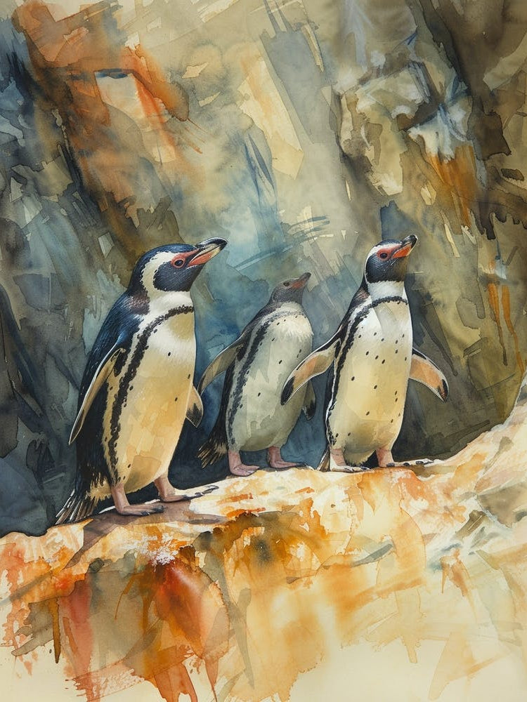 Humboldt Penguin Volunteer Point Watercolour Painting 1