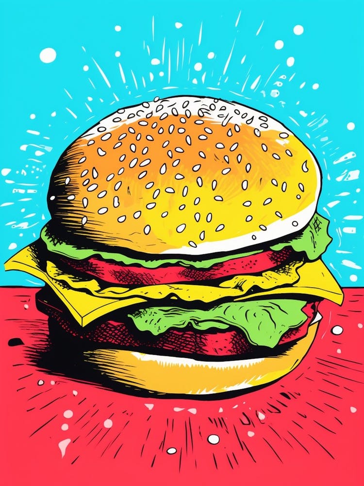 Retro Hamburger Colour Pop 1