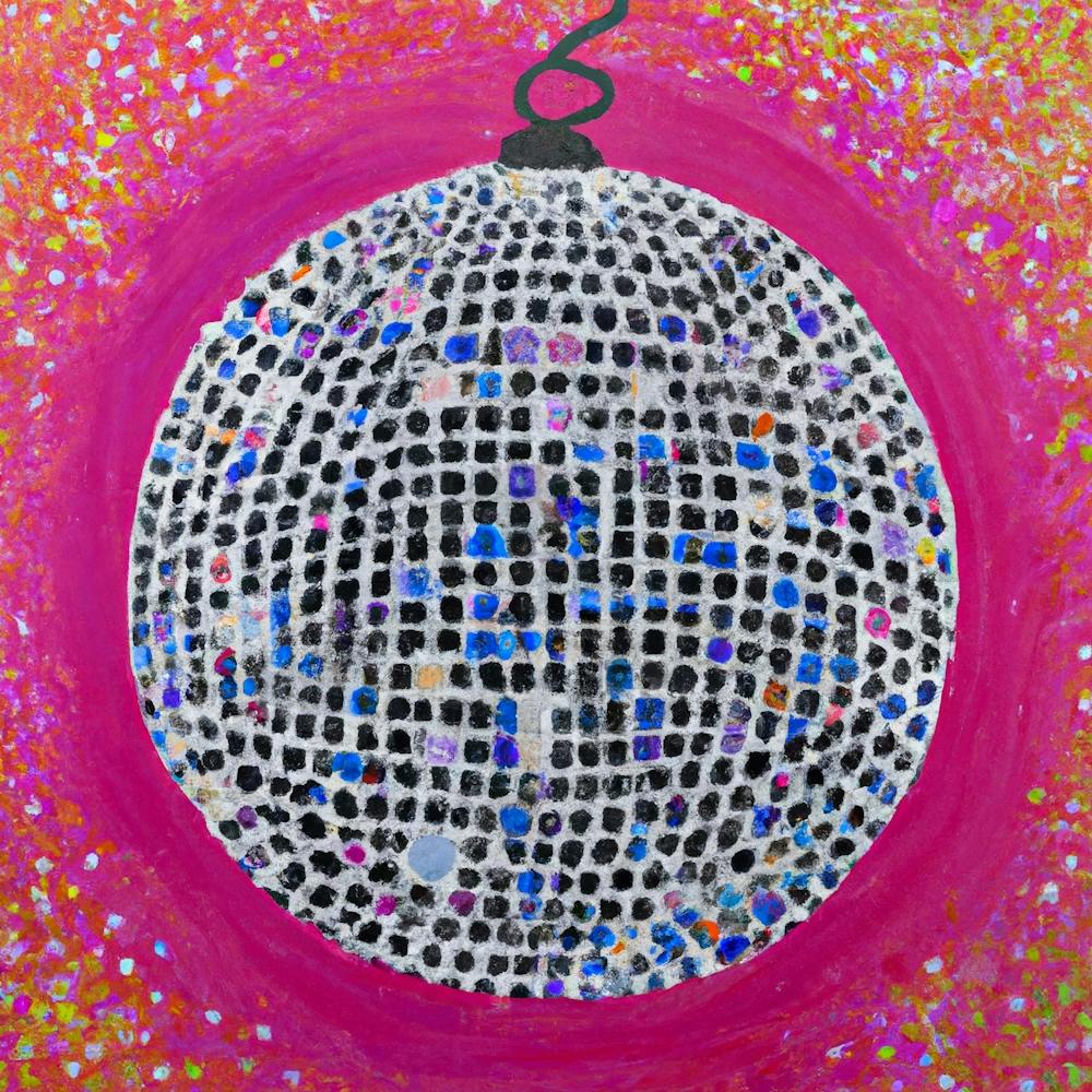 Disco Ball Pink Square
