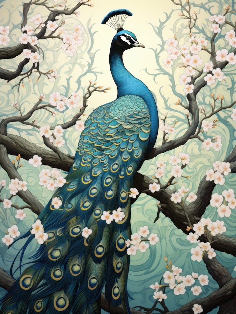 Pfau in Blüte
