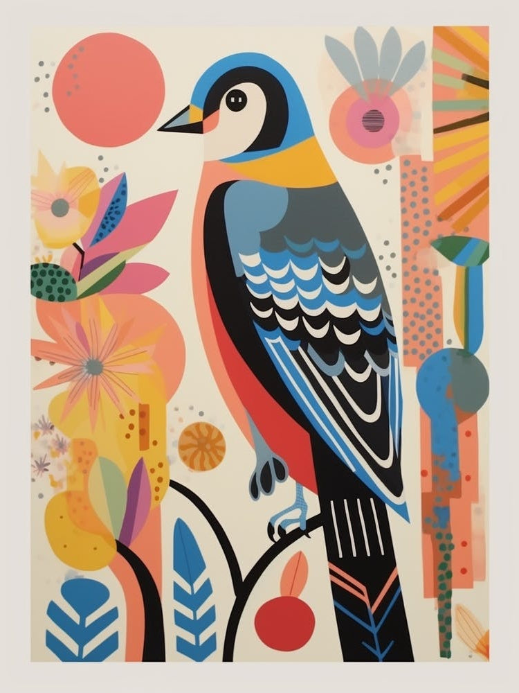 Colourful Scandi Bird American Kestrel 4