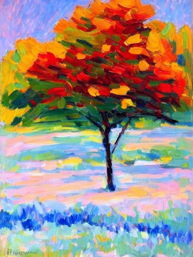 Blue Spruce tree Abstract Block Colour