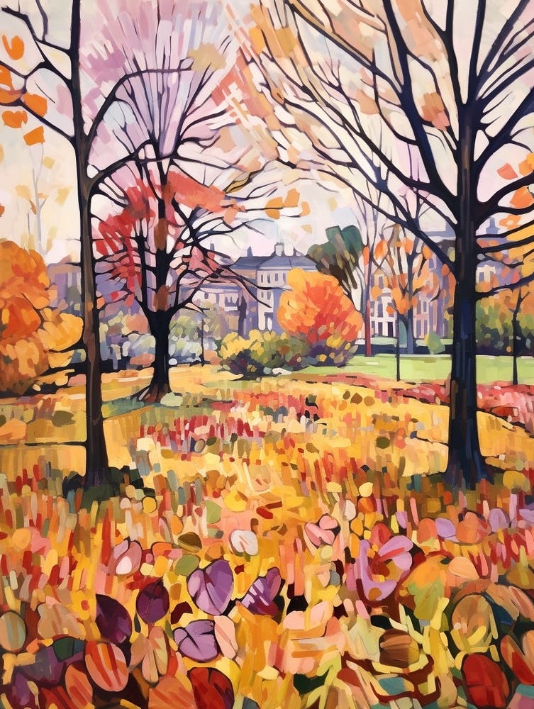 Herbstgärten Gemälde Kew Gardens London 6