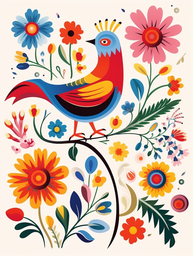 Scandinavian Bird Illustration Lark 2