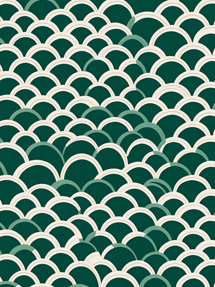 Teal & White Pattern no3