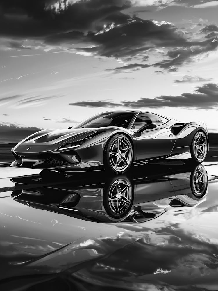 Black And White Ferrari 2