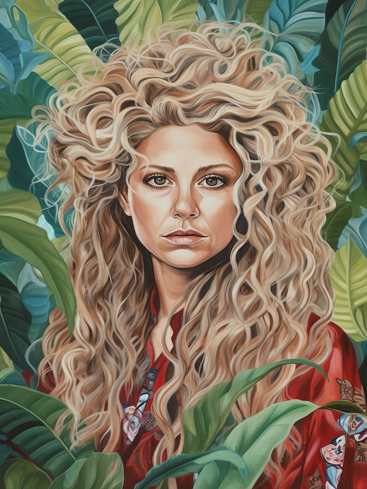 Floral Handpainted Portrait Of Shakira
