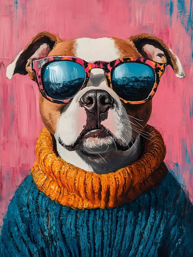 Pitbull Wearing Sweater 1