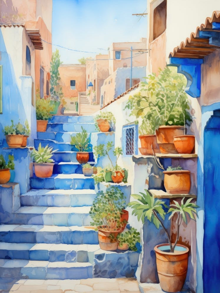 Blue Village In Morocco