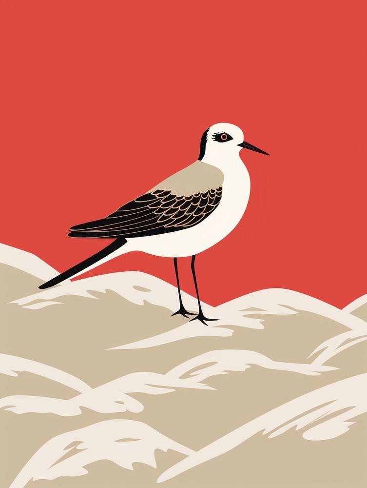 Minimalist Dunlin 3 Illustration