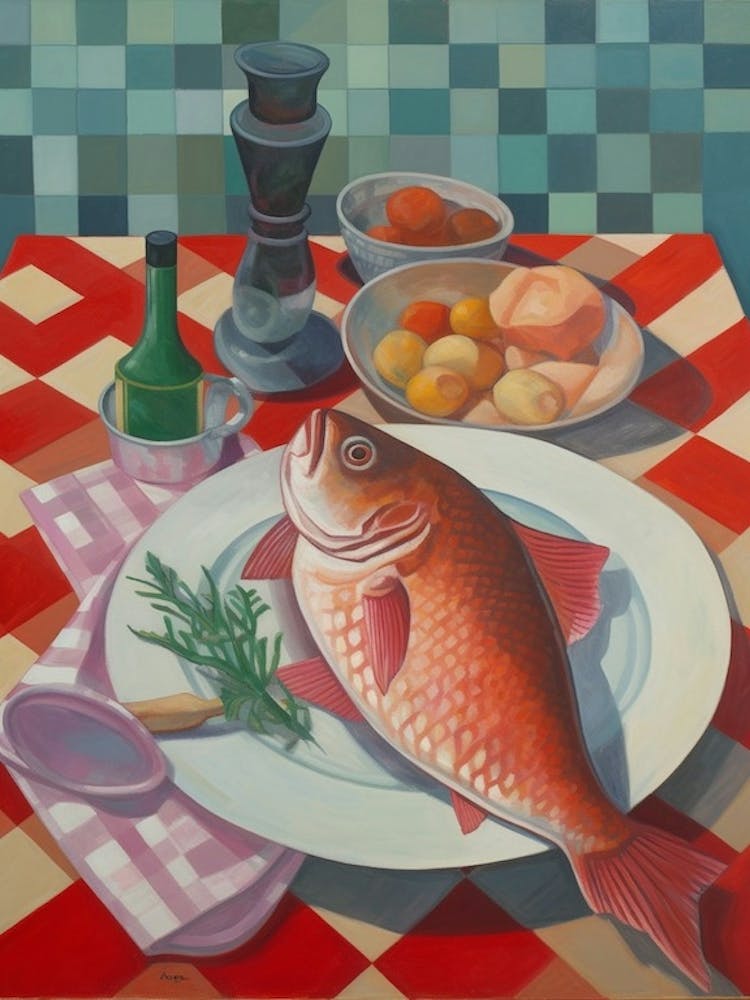 Red Snapper Still Life Painting