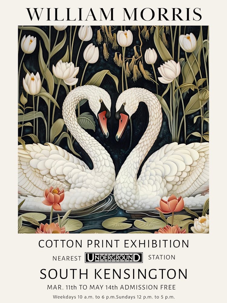 William Morris Swans Heart Love
