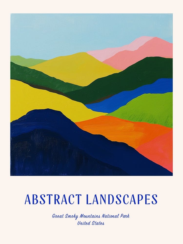 Colourful Abstract Great Smoky Mountains National Park Usa 3 Poster Blue