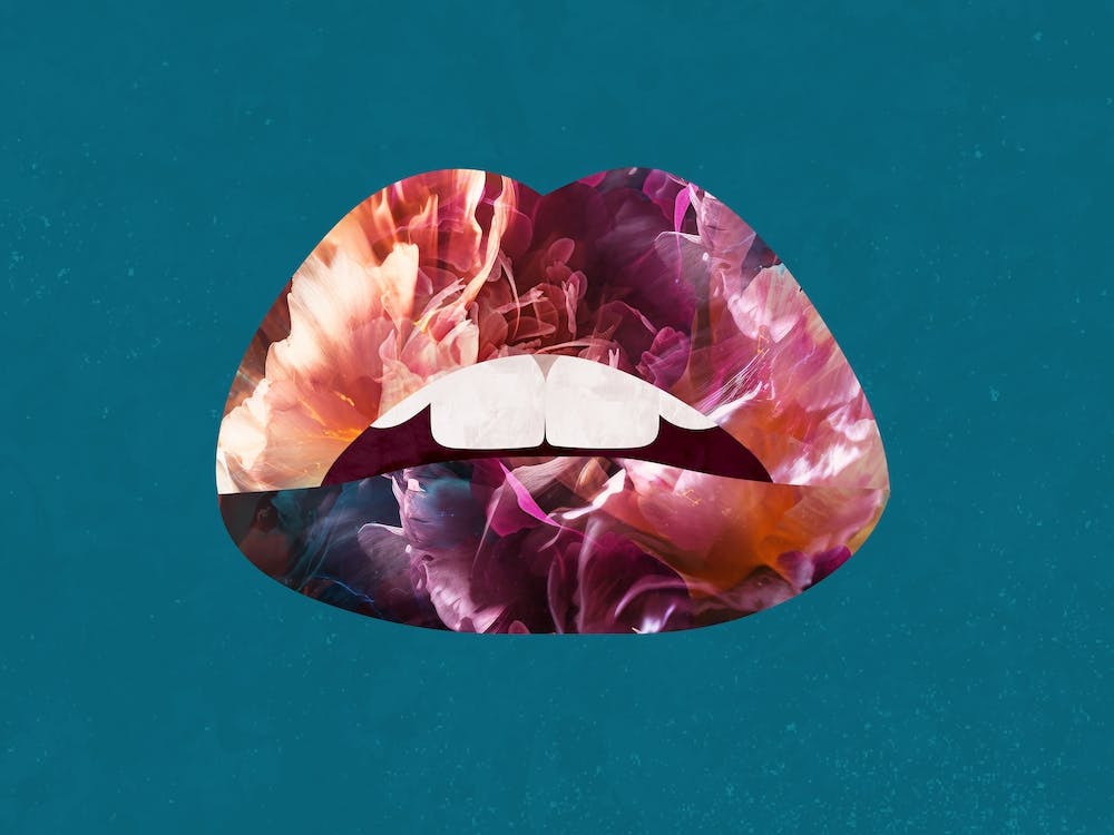 Lips With Flowers