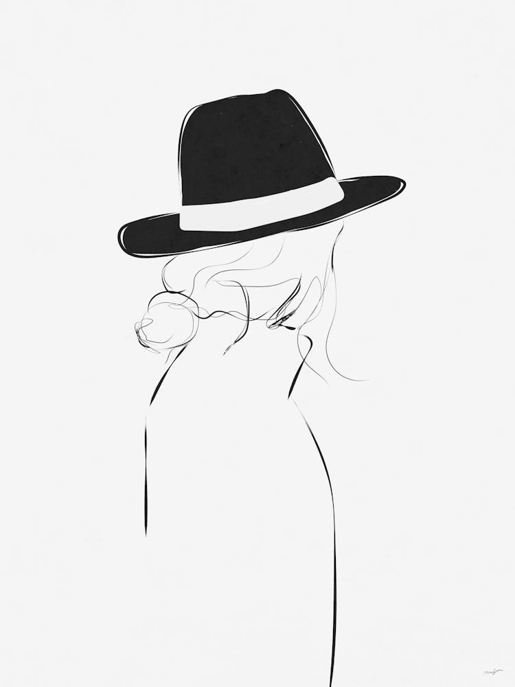 Line Of A Woman In A Hat