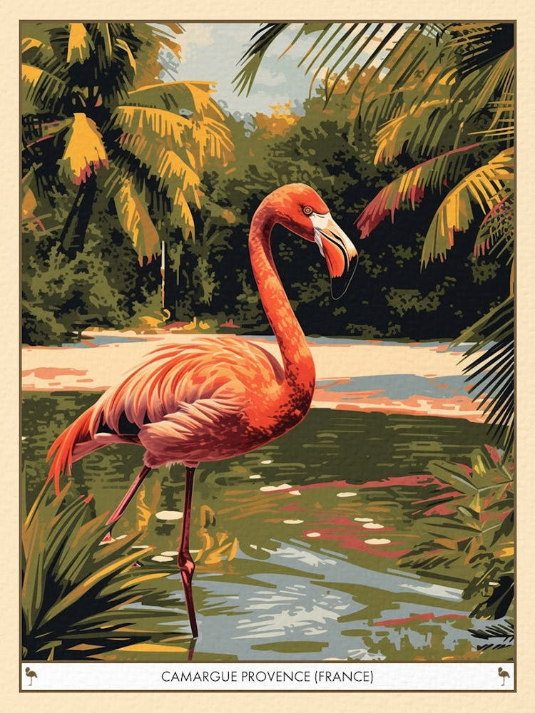 Greater Flamingo Camargue Provence France Tropical Illustration 5 Poster