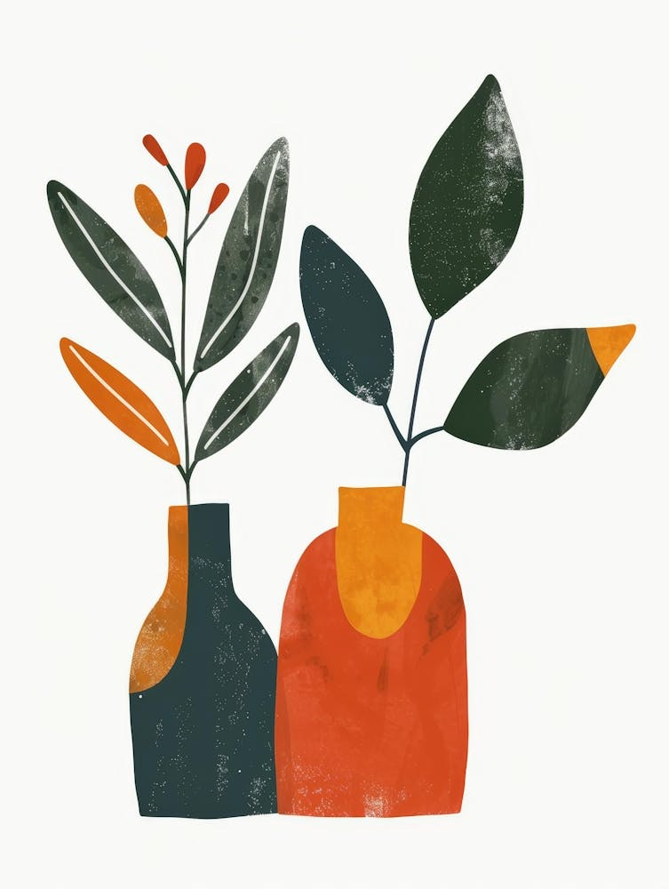 Two Vases With Plants