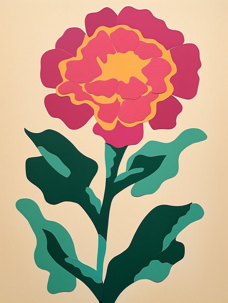 Scherenschnitt-Stil Blumenkunst Nelke 2