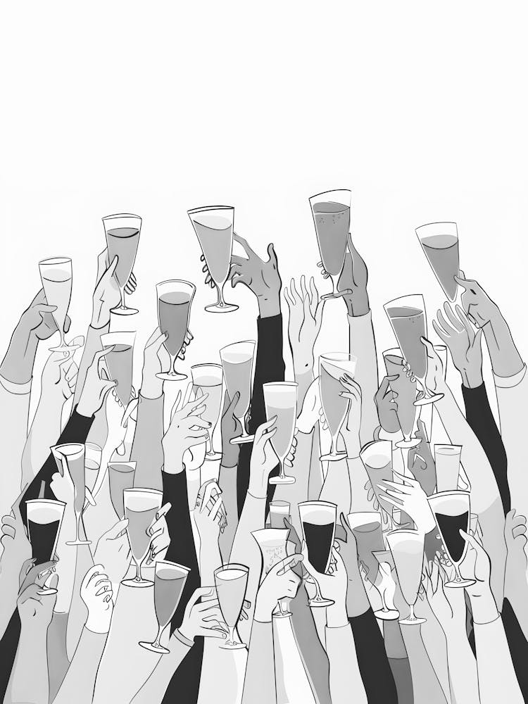 Group Of People Raising Glasses