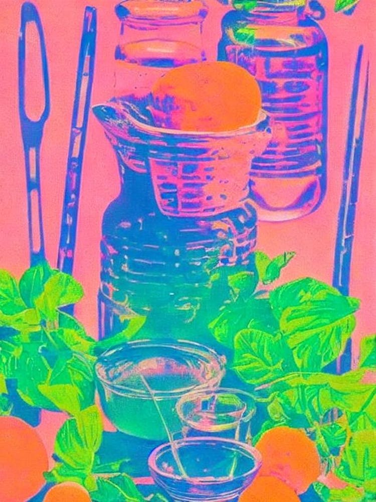 Cantaloupe Risograph Retro Poster Fruit