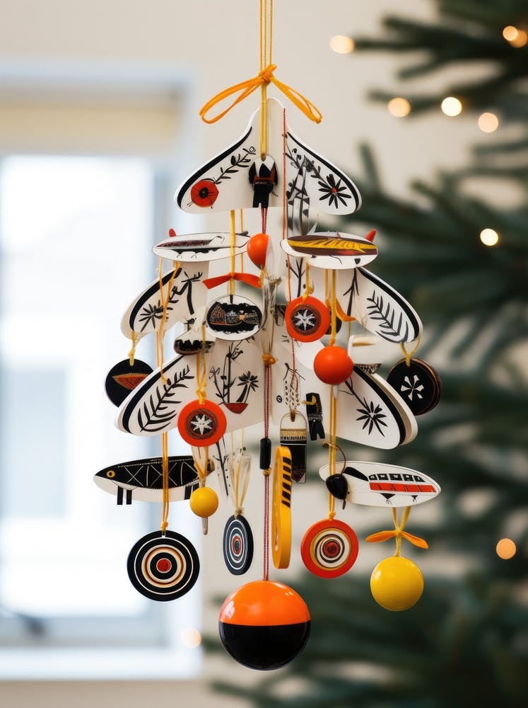 Ein schöner Weihnachtsbaum mit hängendem Schmuck 1