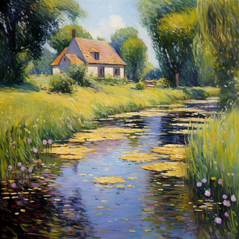 Dreamy Knitted Canvases: Irises in Monet's Hideaway