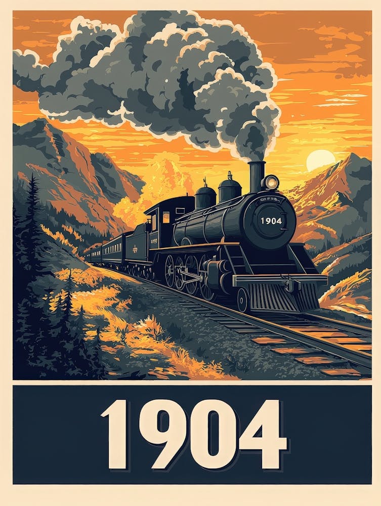 Aihrgdesign A Retro Poster Of A Steam Locomotive Traveling Th 0e80c41e Ac89 4bff 9ce9 052186e5b745 3