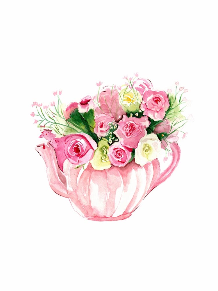 Roses Et Théière