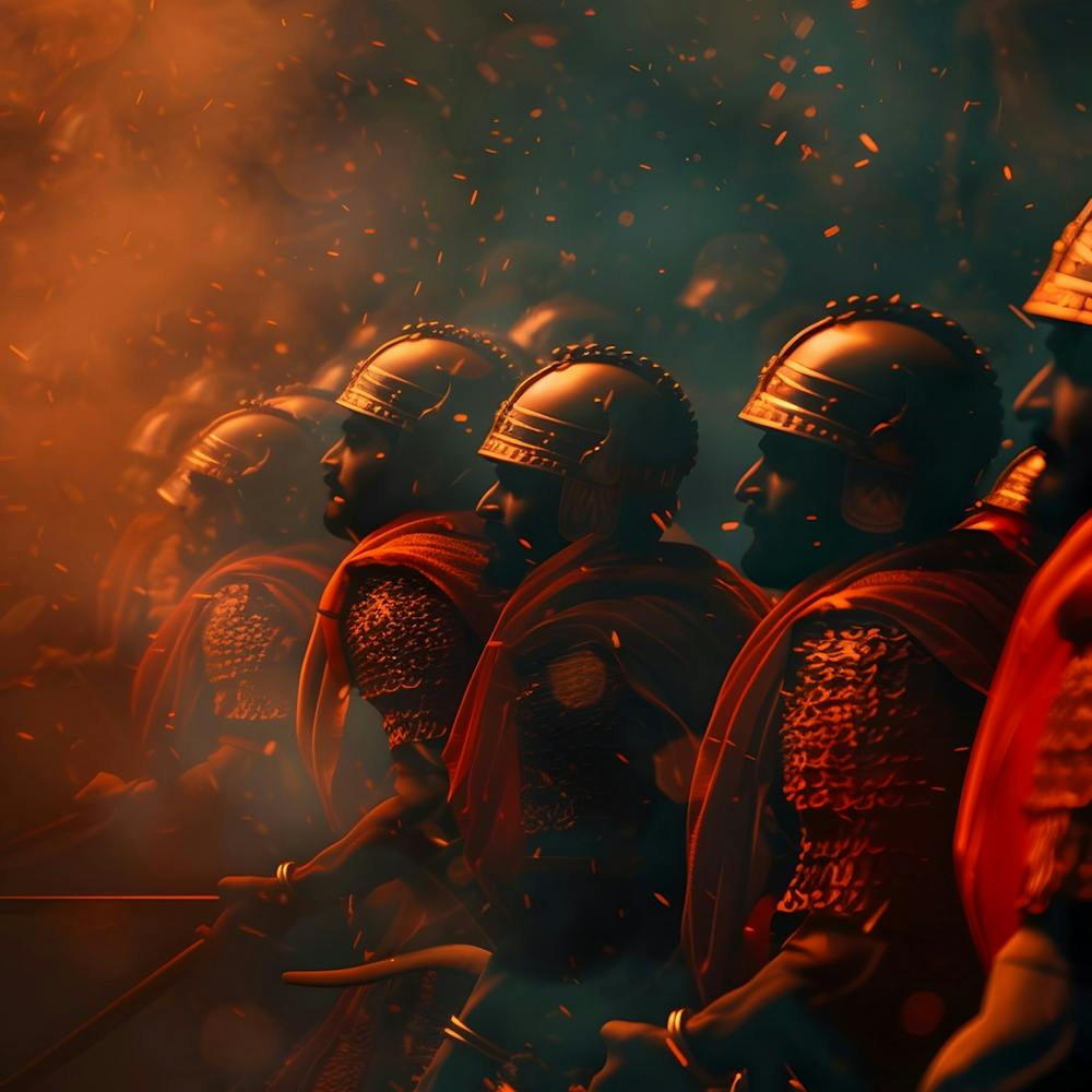 Roman Soldiers With Swords