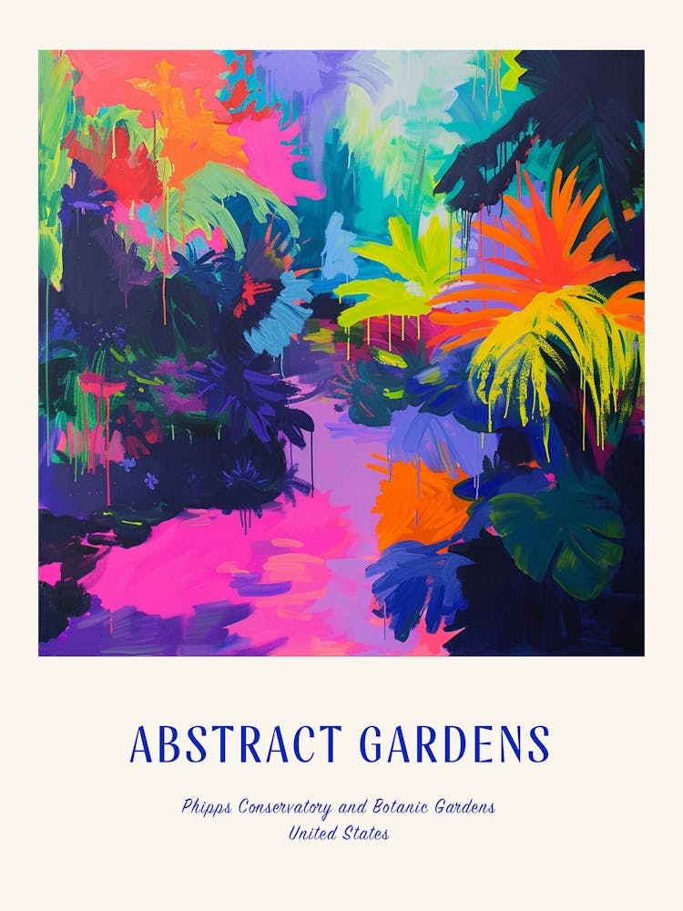 Colourful Gardens Phipps Conservatory And Botanic Gardens Usa 2 Blue Poster