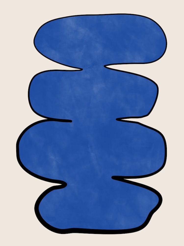 Organic Blue Shape Poster