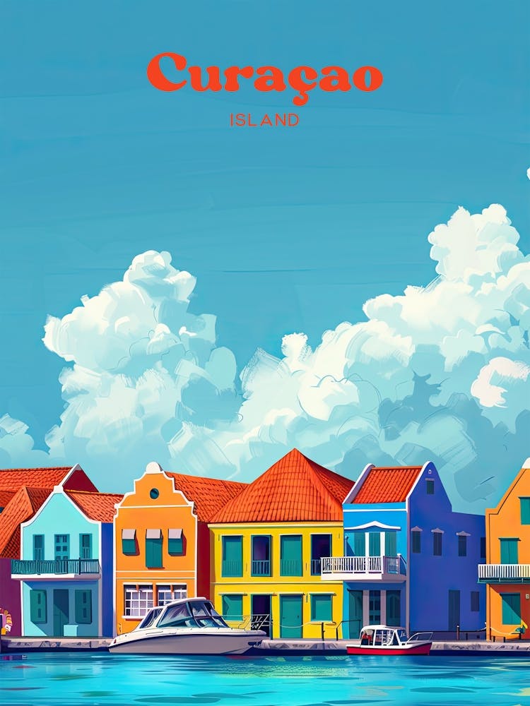 Curacao Island Vacation Travel Art