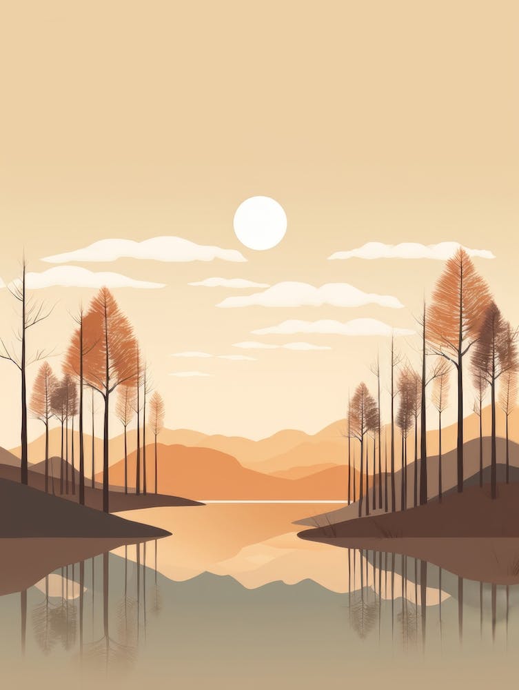 Automne , Automne, Paysage, Inspiré Par un Parc National aux États-Unis, Lac, Grands Lacs, Bohème, Plage, Impression sur Toile Minimaliste, Affiche de Voyage, Décor d'Automne, Décor d'Automne 5