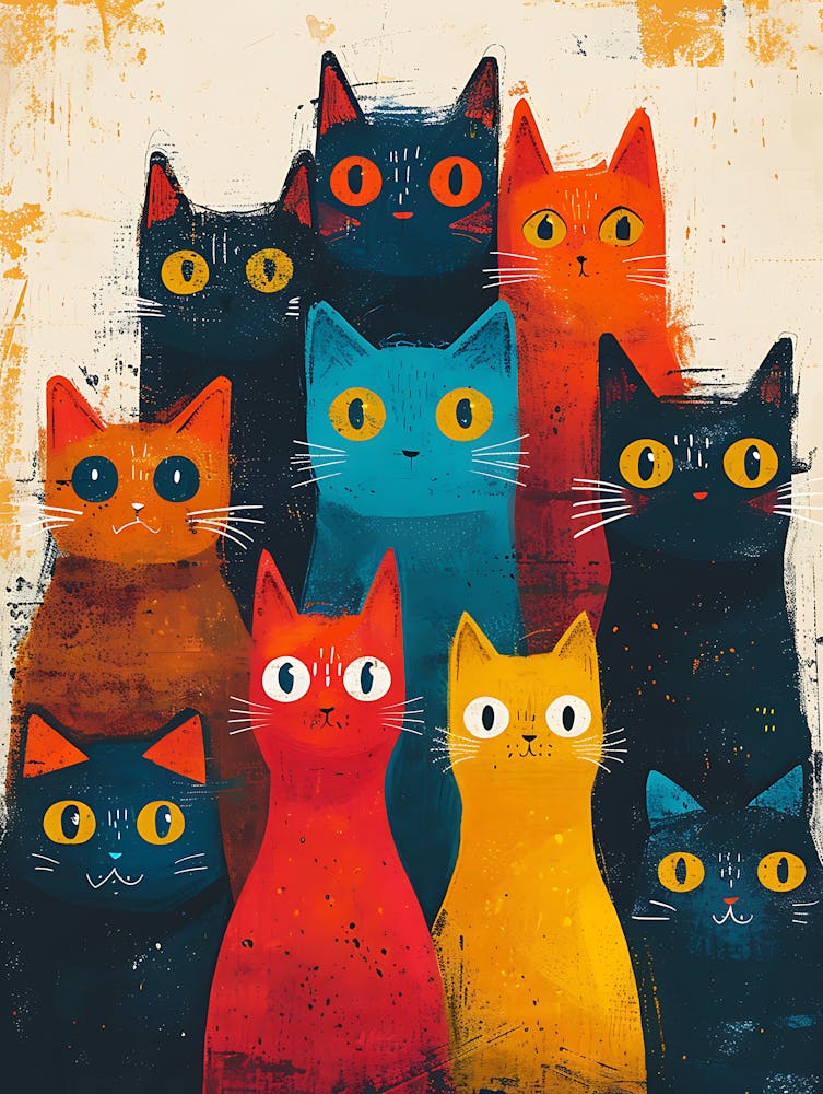 Group Of Cats Canvas Print