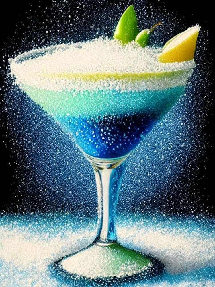 Frozen Margarita Pointillism Cocktail Poster