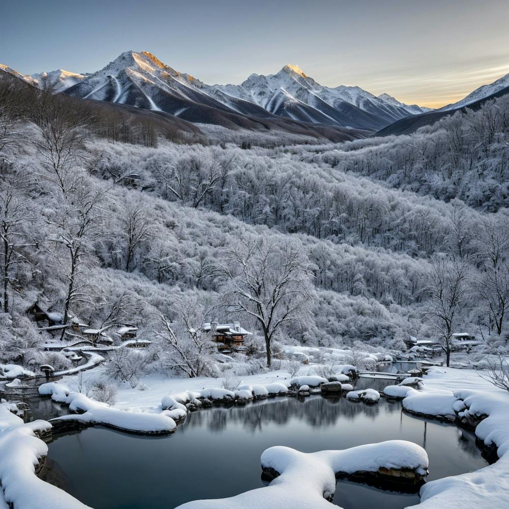 Montagnes Enneigées En Hiver