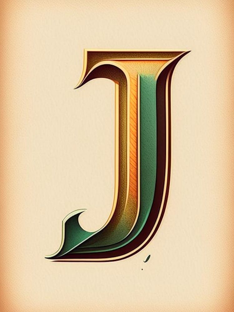 J, Lettre, Alphabet Dessin Rétro 2