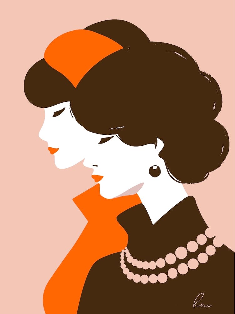Fashion girl in orange 02