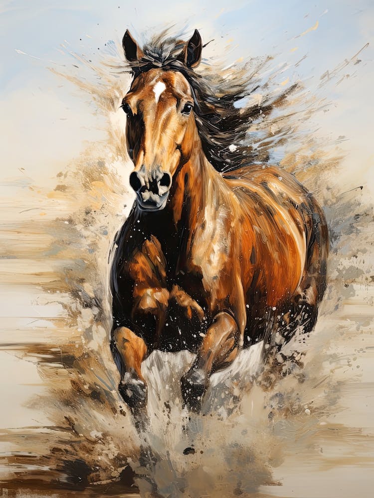 A Horse Painting In The Style Of Acrylic Painting 3