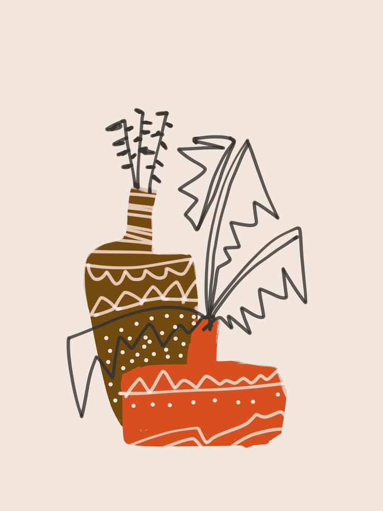 Handgezeichnete Vasenskizze